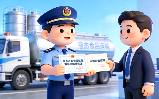 达州市首张重点液态食品道路散装运输准运证核发